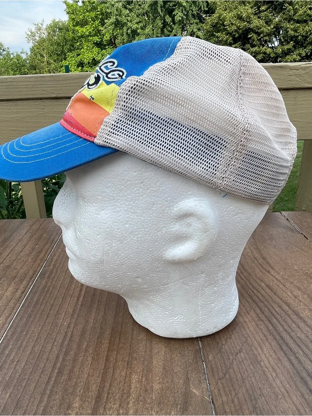 Ford Blue Bronco Trucker Hat with Yellow and Orange Stripe